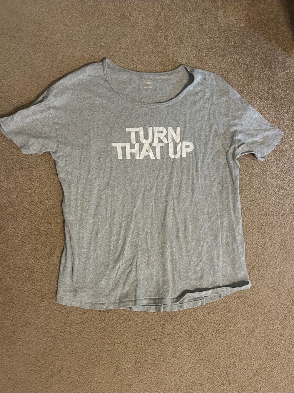 Aerie wide neck turn that up grey T-shirt